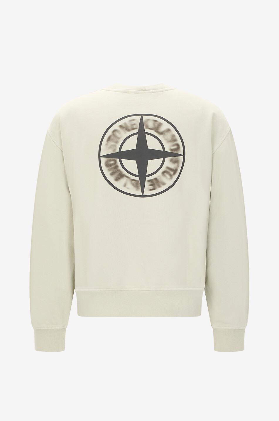 STONE ISLAND Sweat-shirt à col rond oversize 6100039 Organic Cotton Fleece Blurred Compass Homme BEIGE 2