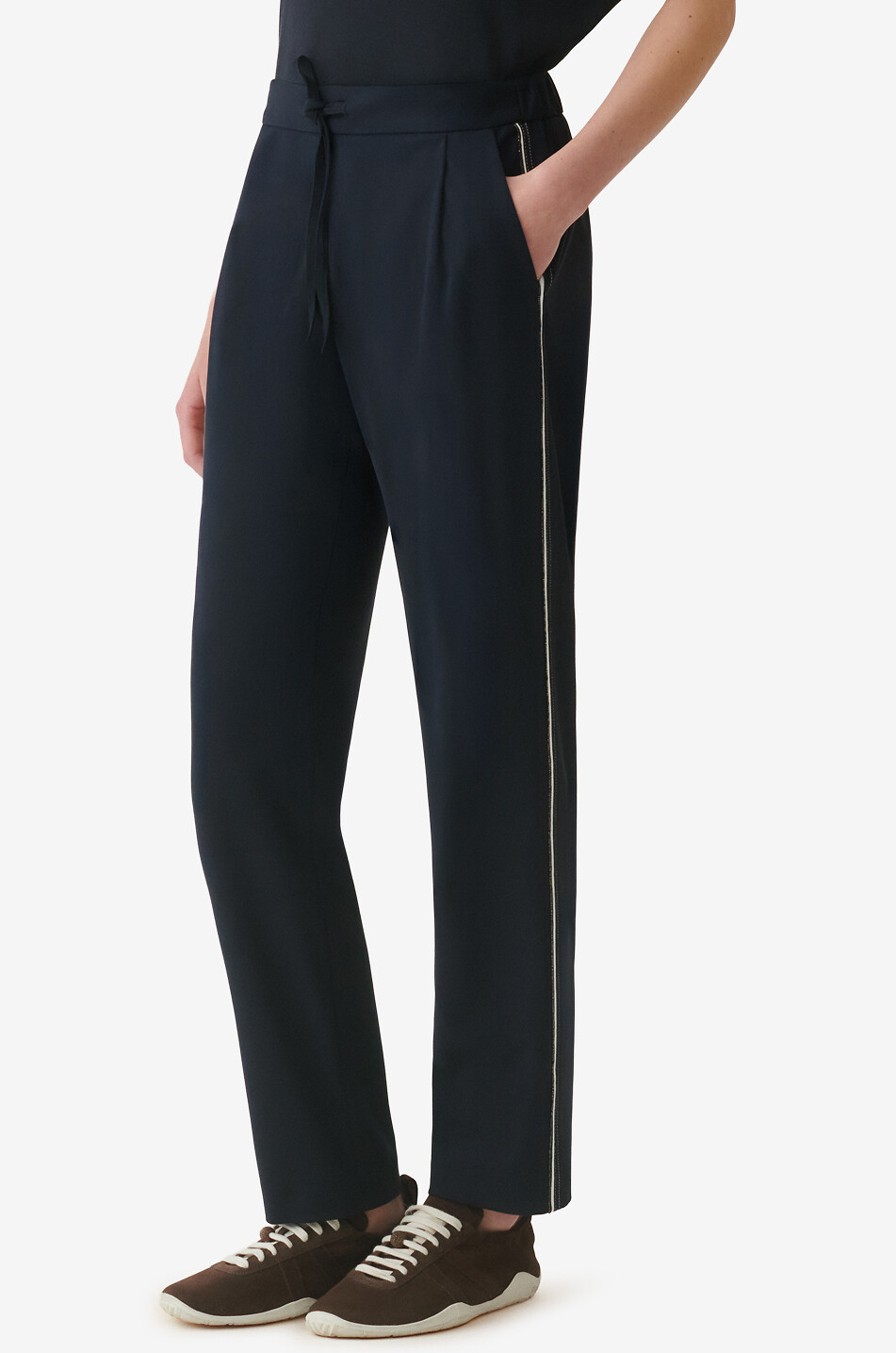 FABIANA FILIPPI Pantalon de jogging en jersey Punto Milano Spello Femme BLEU FONCE 5