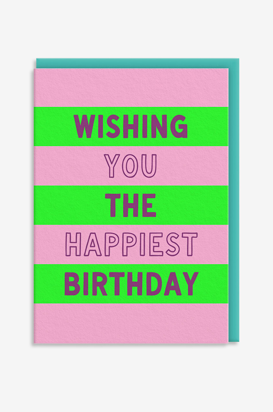 OHH DEER Gestreifte Geburtstagskarte Happiest Birthday Greeting Card Haus BUNT 1