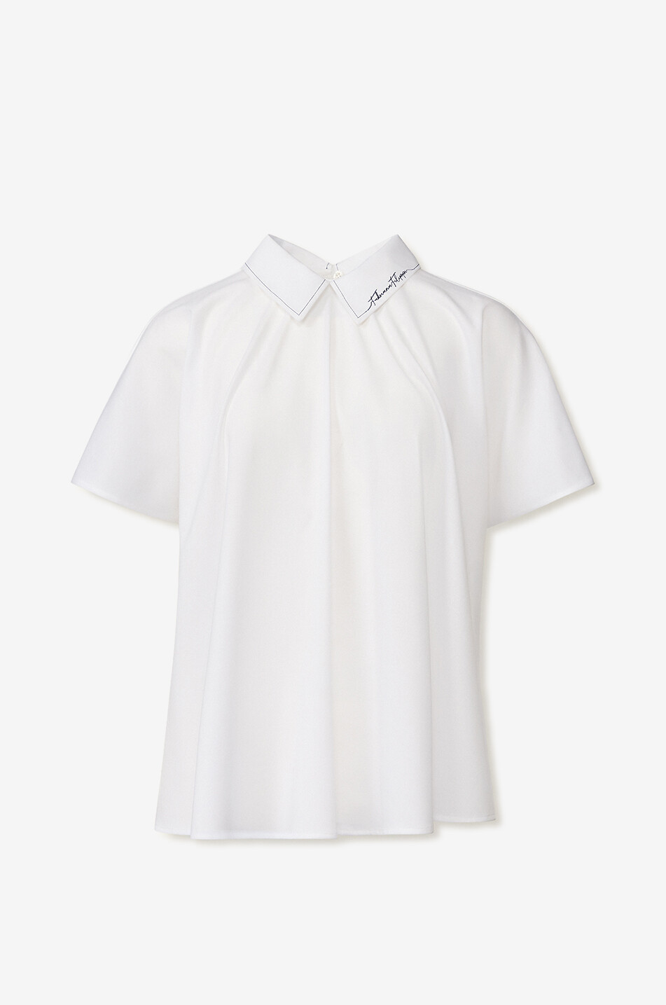 FABIANA FILIPPI Signature collar short-sleeved flared jersey top Women WHITE 1