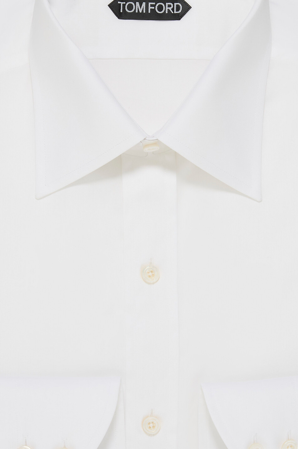 TOM FORD Chemise slim à manches longues en popeline de coton Homme BLANC 2