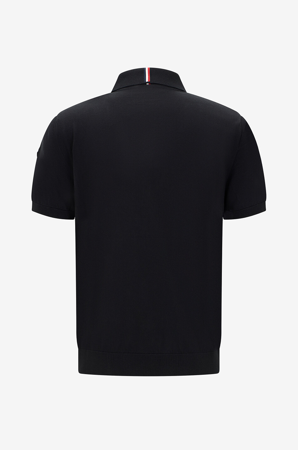 MONCLER Kurzärmeliges Feinstrick-Polohemd aus Baumwolle Matt Black Herren SCHWARZ 2