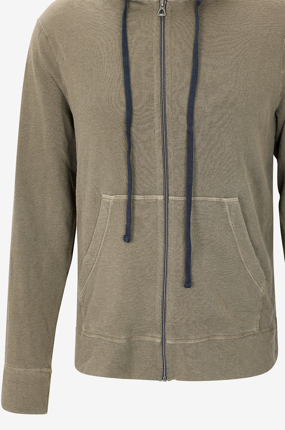 JAMES PERSE Sweat-shirt zippé à capuche effet vintage Homme KAKI CLAIR 3