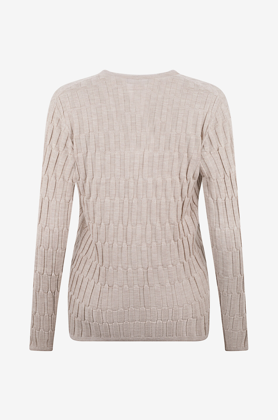 FABIANA FILIPPI Long square-textured button-down cashmere and silk cardigan Women BEIGE 2