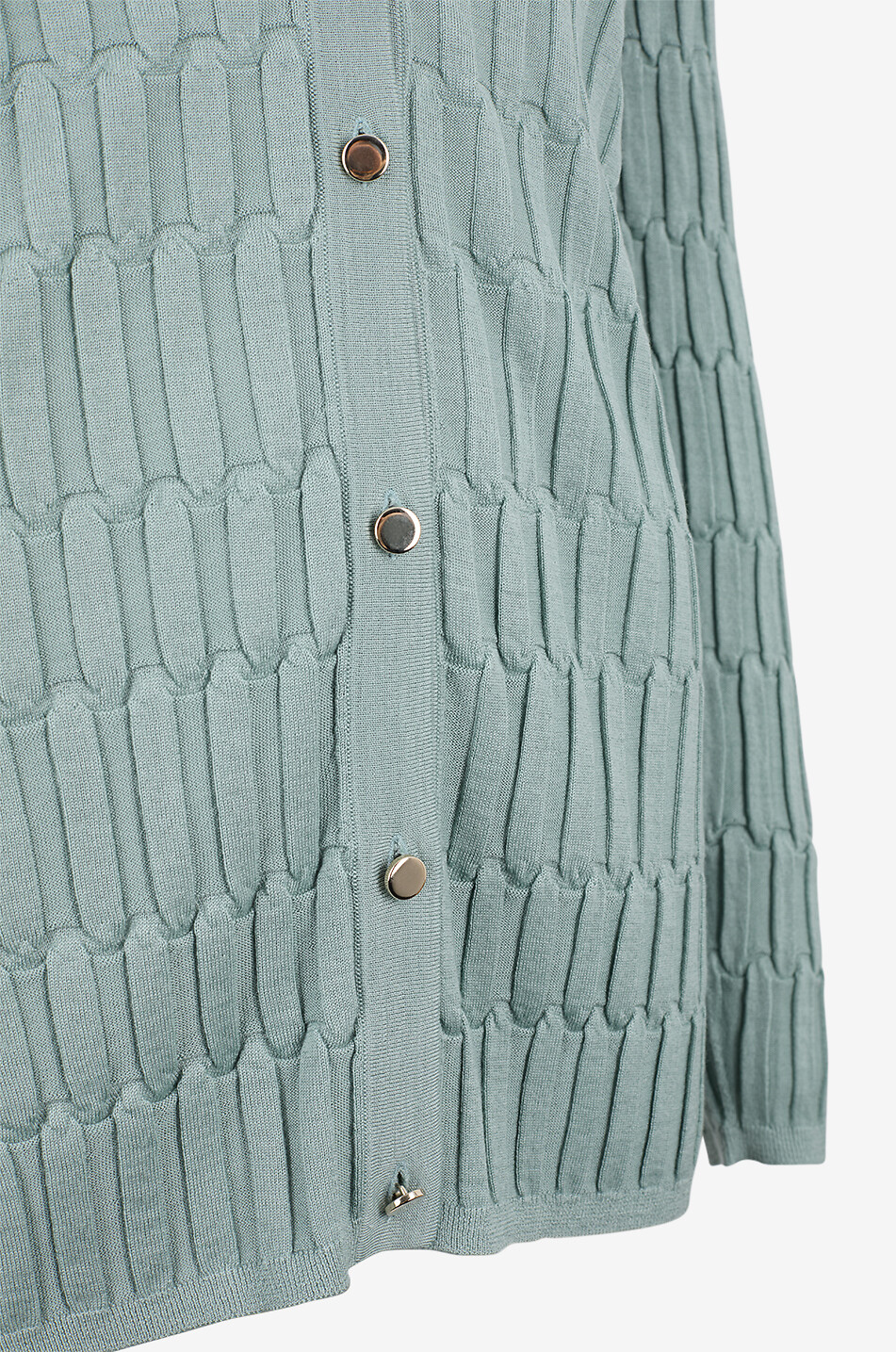 FABIANA FILIPPI Long square-textured button-down cashmere and silk cardigan Women GREEN 3