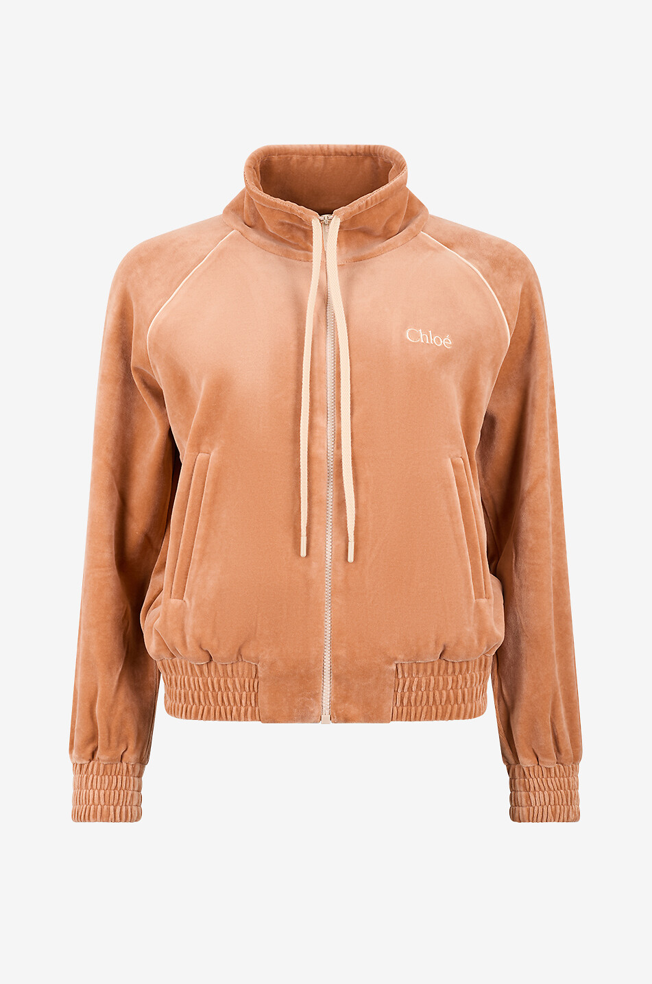 Veste de survêtement à col montant en velours brodé Chloé