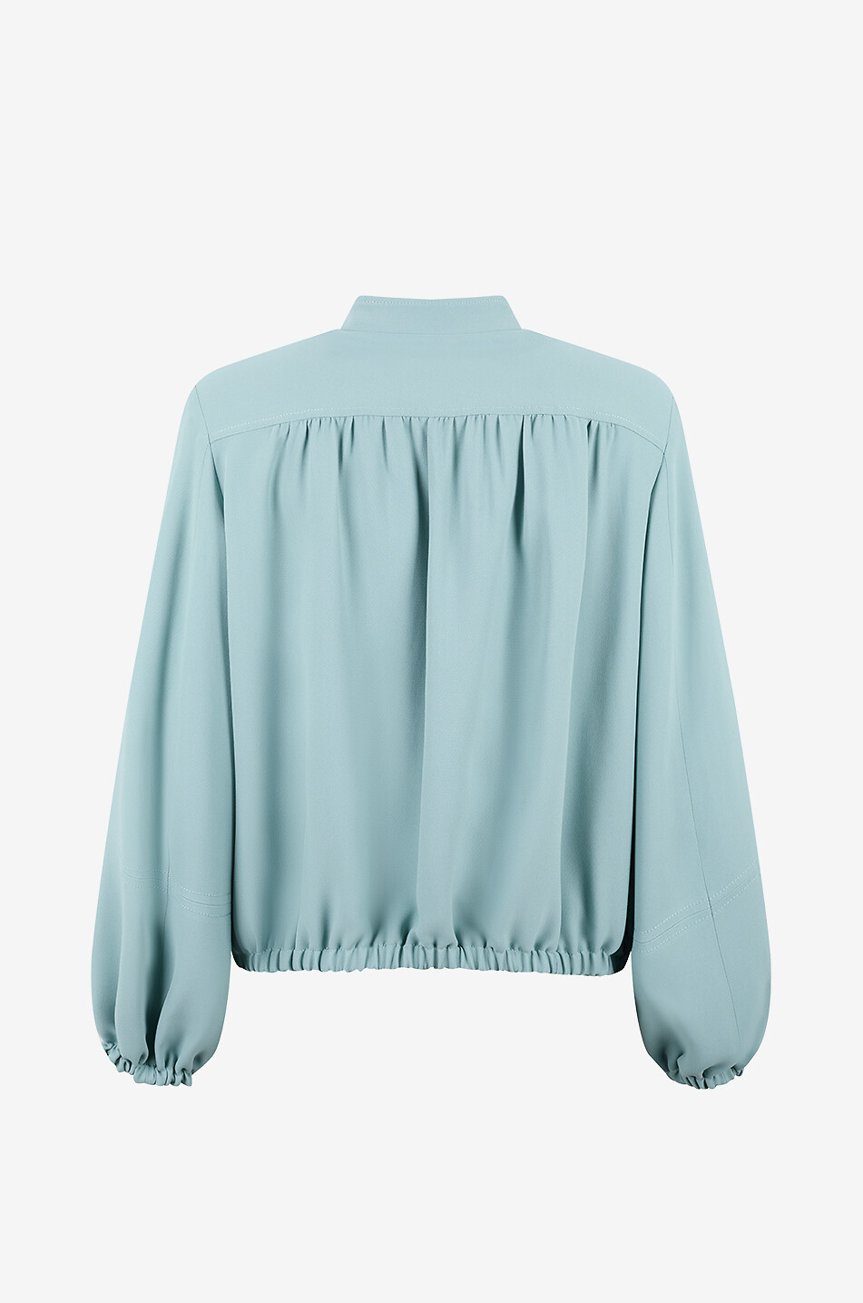 FABIANA FILIPPI Lightweight cady bomber jacket with puff sleeves Women GREEN 2