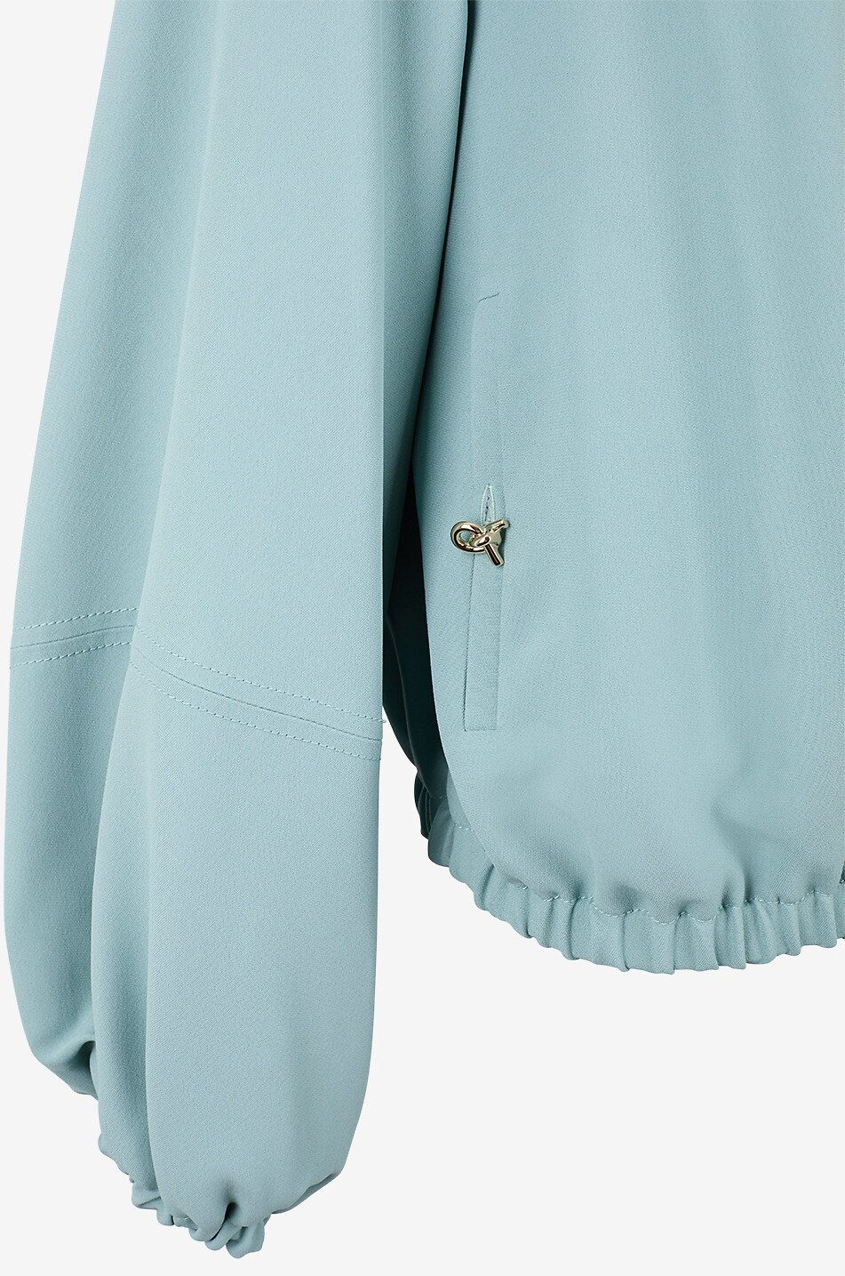 FABIANA FILIPPI Lightweight cady bomber jacket with puff sleeves Women GREEN 3