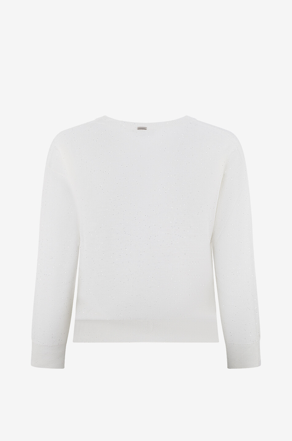 HERNO Pull à col V en laine mélangée orné de micro-sequins Femme BLANC 2