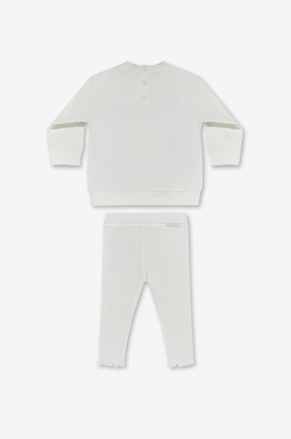 MONCLER Embroidered cotton sweatshirt and leggings baby set Baby EGGSHELL 2