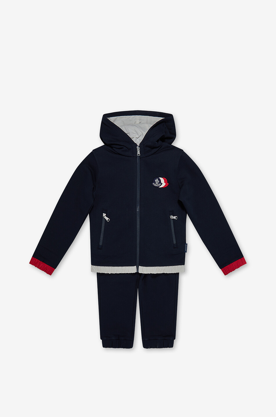 MONCLER Triple logo boys' sweat jogging suit Boy DARK BLUE 1