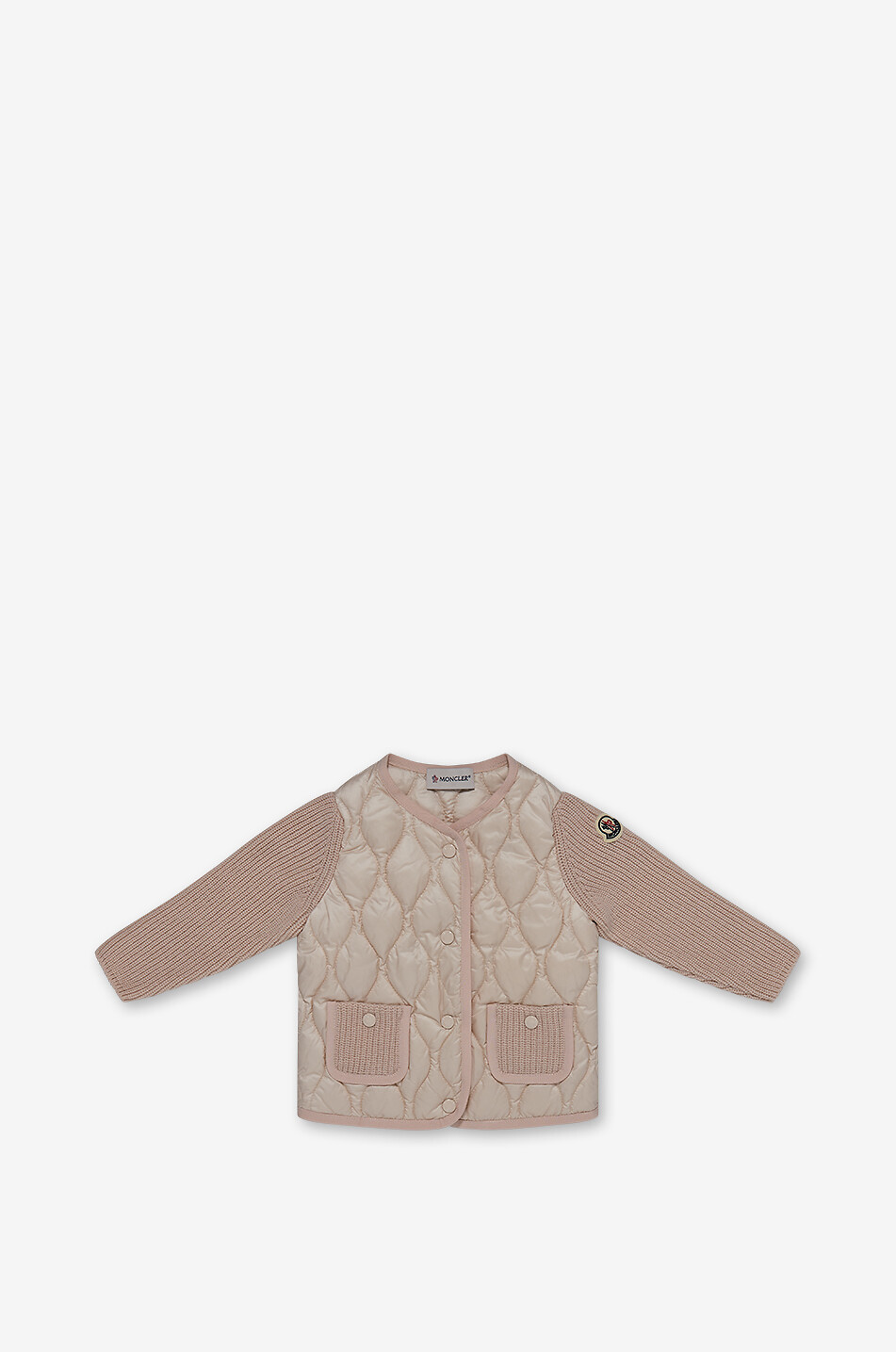 Gesteppter Cardigan mit Strickärmeln für Babys