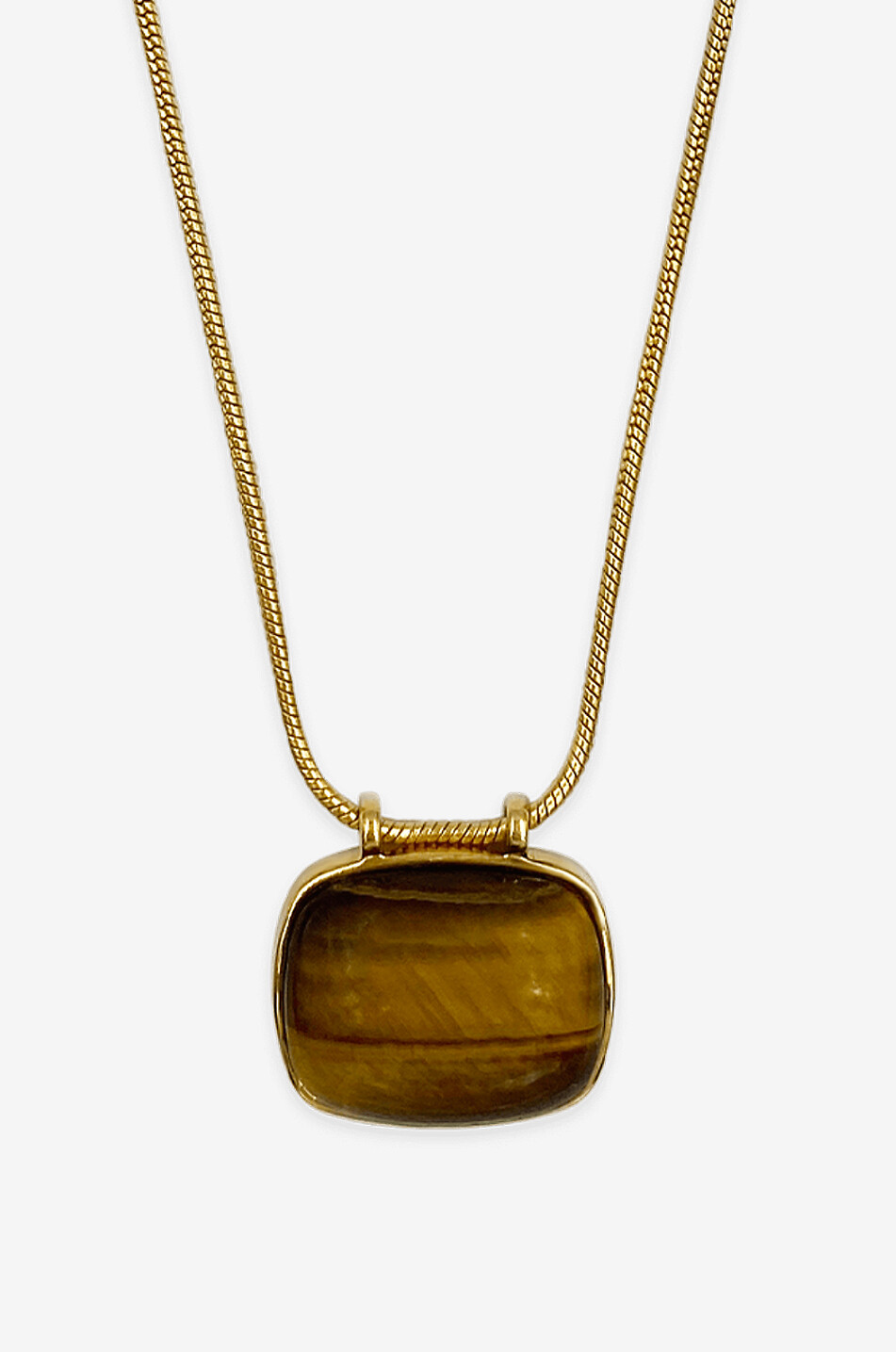 DAPHINE Goldene Halskette mit Tigerauge-Anhänger Rita Damen BRAUN 2