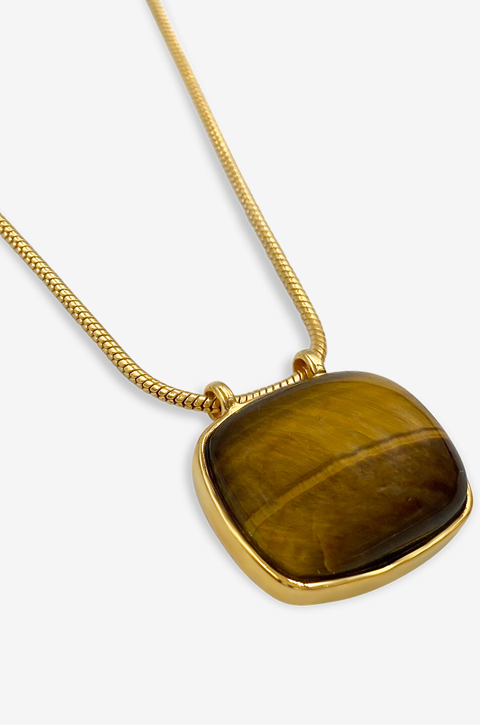 DAPHINE Goldene Halskette mit Tigerauge-Anhänger Rita Damen BRAUN 4