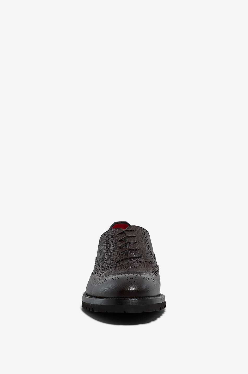 BARRETT Richelieu à perforations en cuir de veau grainé Homme MARRON FONCÉ 2