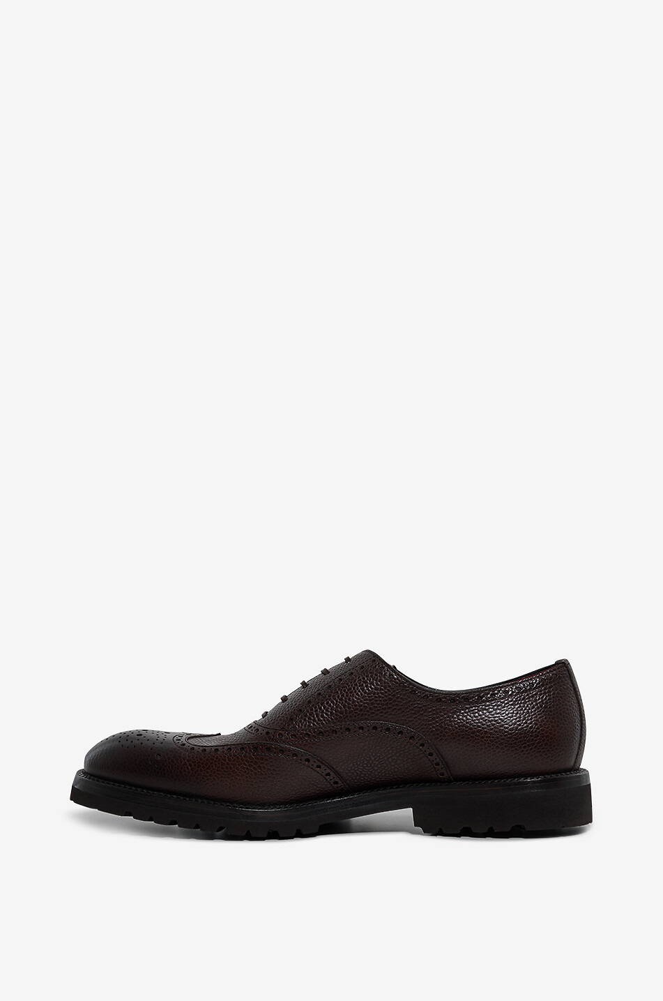 BARRETT Richelieu à perforations en cuir de veau grainé Homme MARRON FONCÉ 3