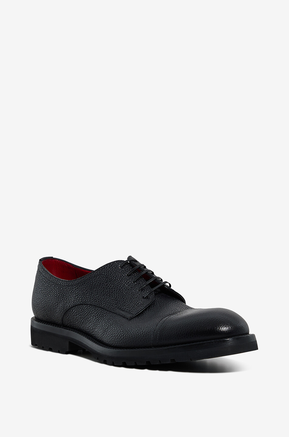 BARRETT Chaussures à lacets en cuir de veau grainé Homme NOIR 1