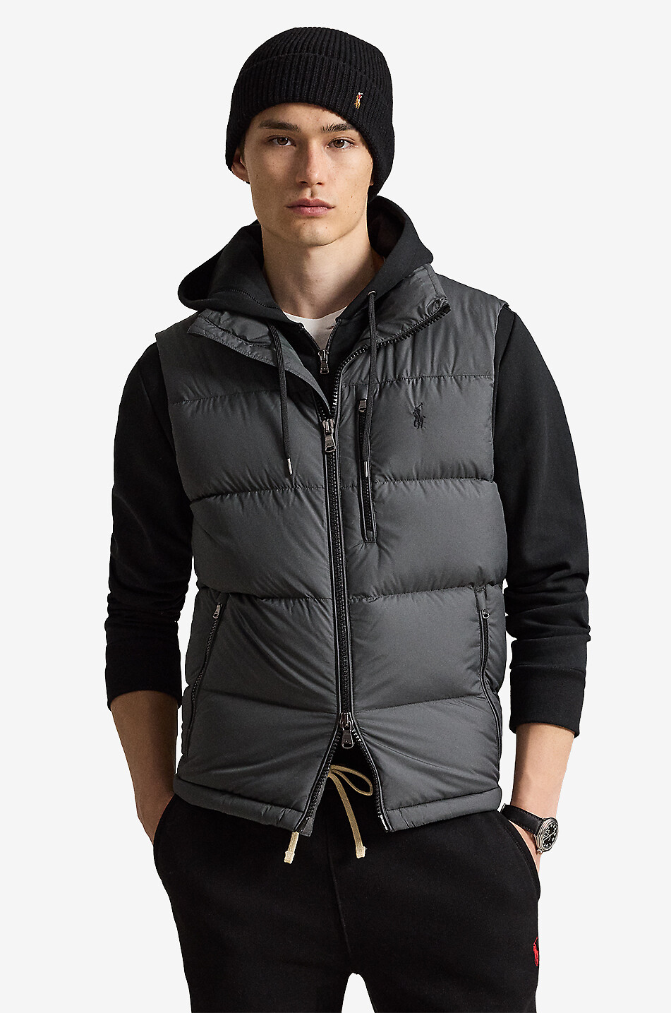 POLO RALPH LAUREN Gorham sleeveless high-neck down jacket Men DARK GREY 2