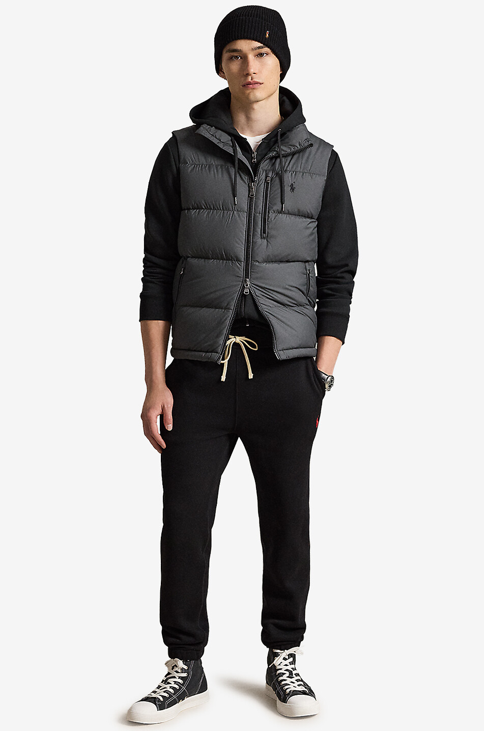 POLO RALPH LAUREN Gorham sleeveless high-neck down jacket Men DARK GREY 4