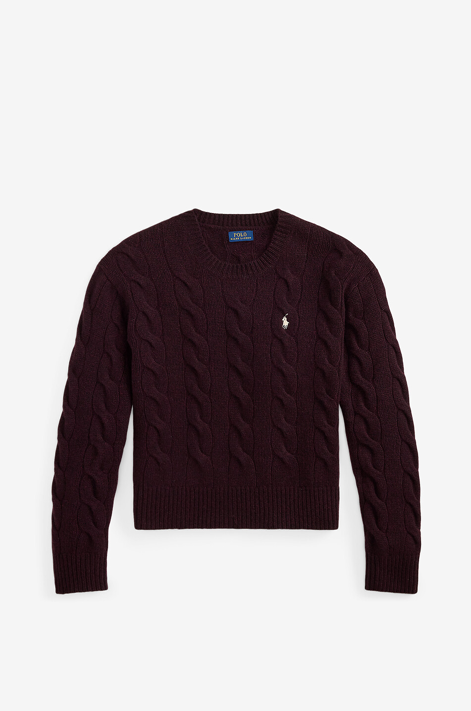 Pony crewneck cable-knit wool and cashmere jumper