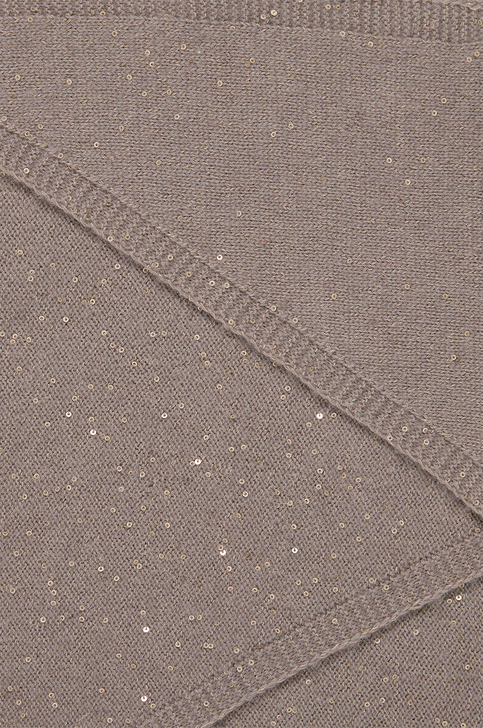FABIANA FILIPPI Étole triangulaire en maille ornée de sequins Femme Beige moyen 2