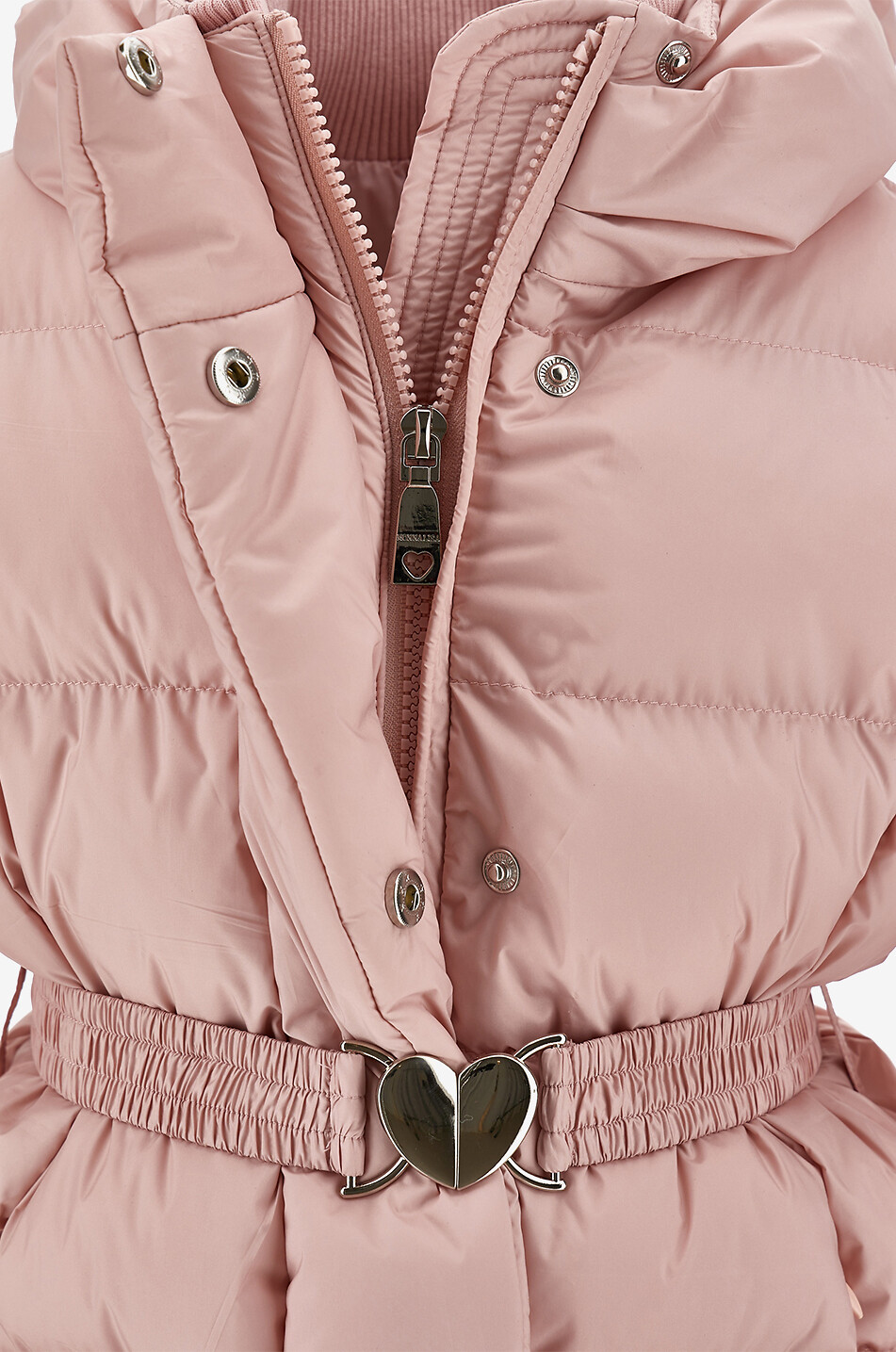 MONNALISA Belted hooded long girls' down jacket Girl PINK 3