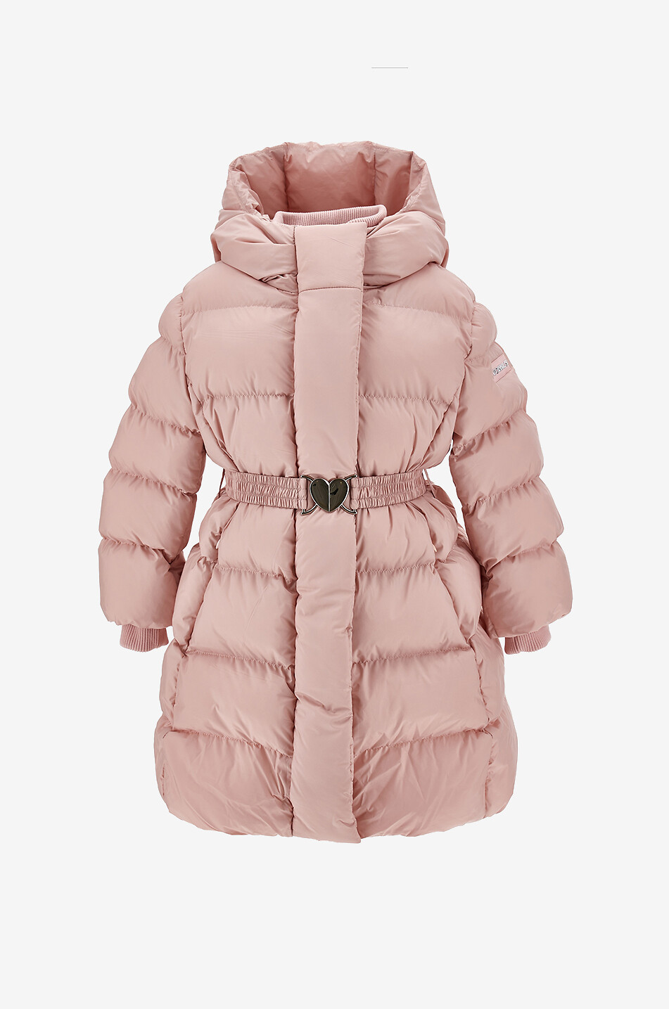 MONNALISA Belted hooded long girls' down jacket Girl PINK 1