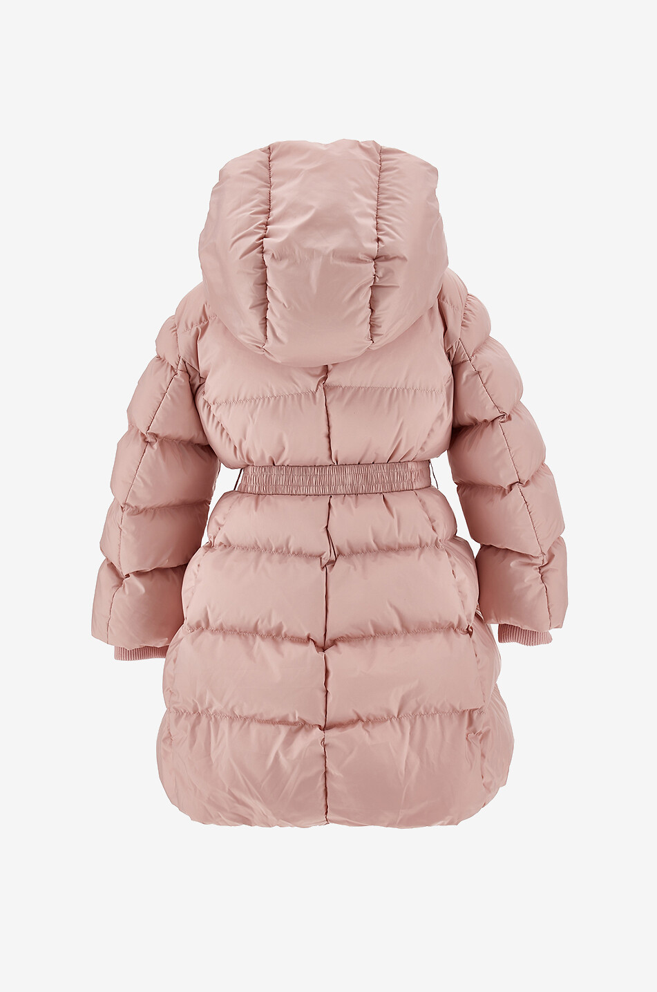 MONNALISA Belted hooded long girls' down jacket Girl PINK 2