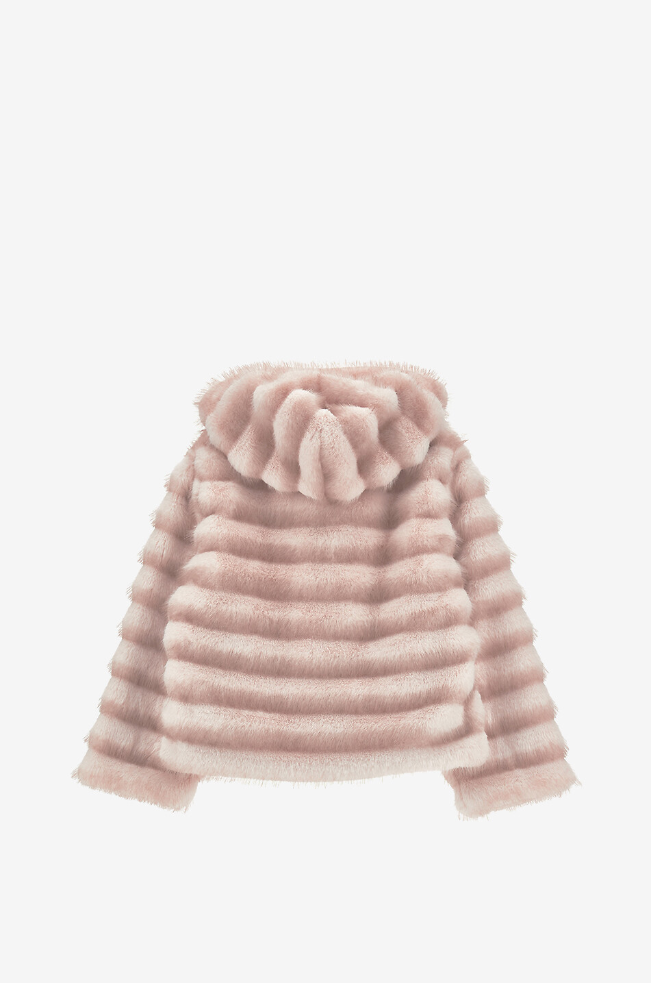 MONNALISA Girls' short hooded faux fur coat Girl PINK 2