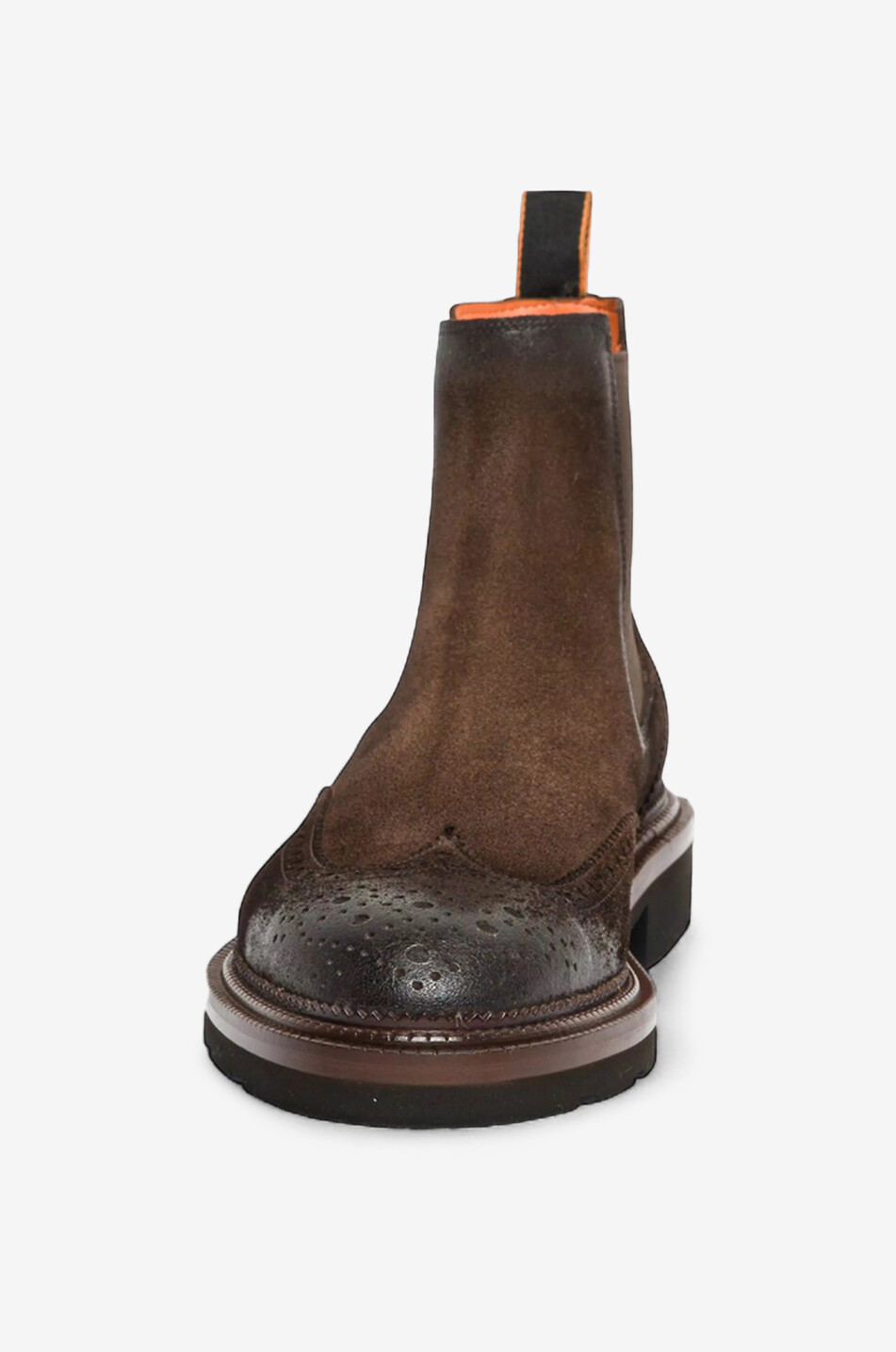 SANTONI Bottines chelsea en daim vieilli Homme MARRON MOYEN 3
