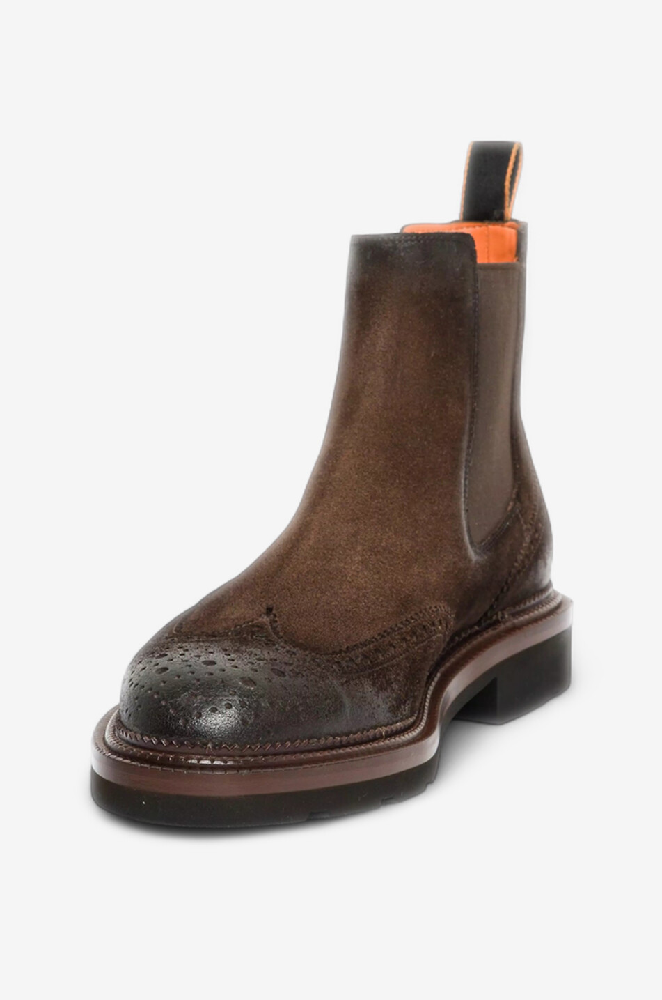 SANTONI Bottines chelsea en daim vieilli Homme MARRON MOYEN 4