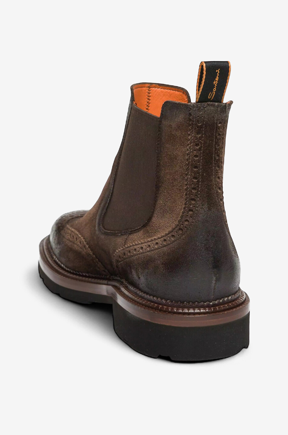 SANTONI Bottines chelsea en daim vieilli Homme MARRON MOYEN 5