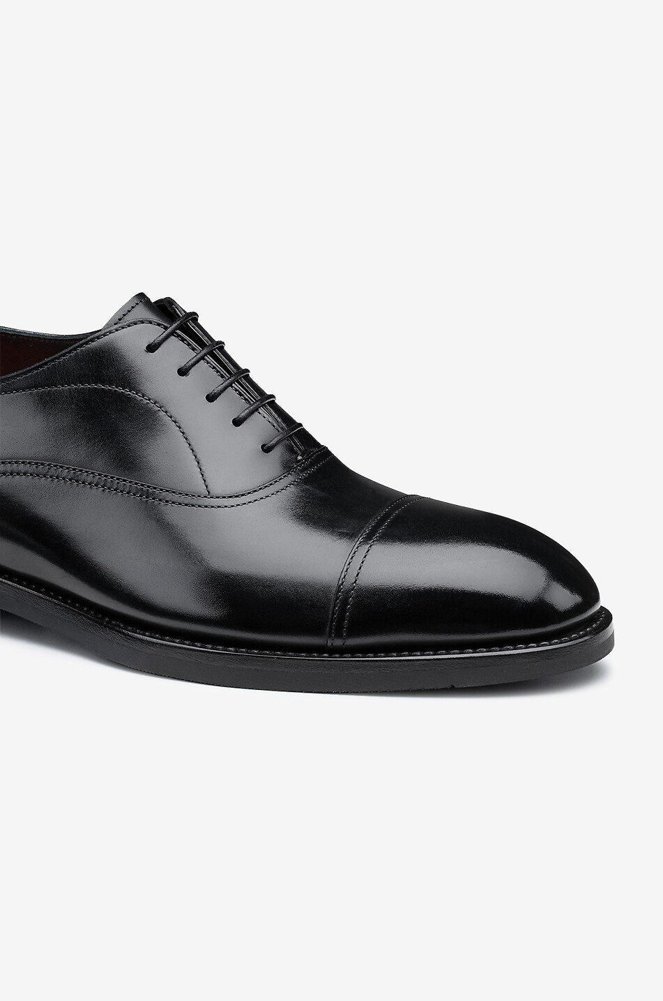 SANTONI Chaussures oxford à lacets en cuir brillant Homme NOIR 4