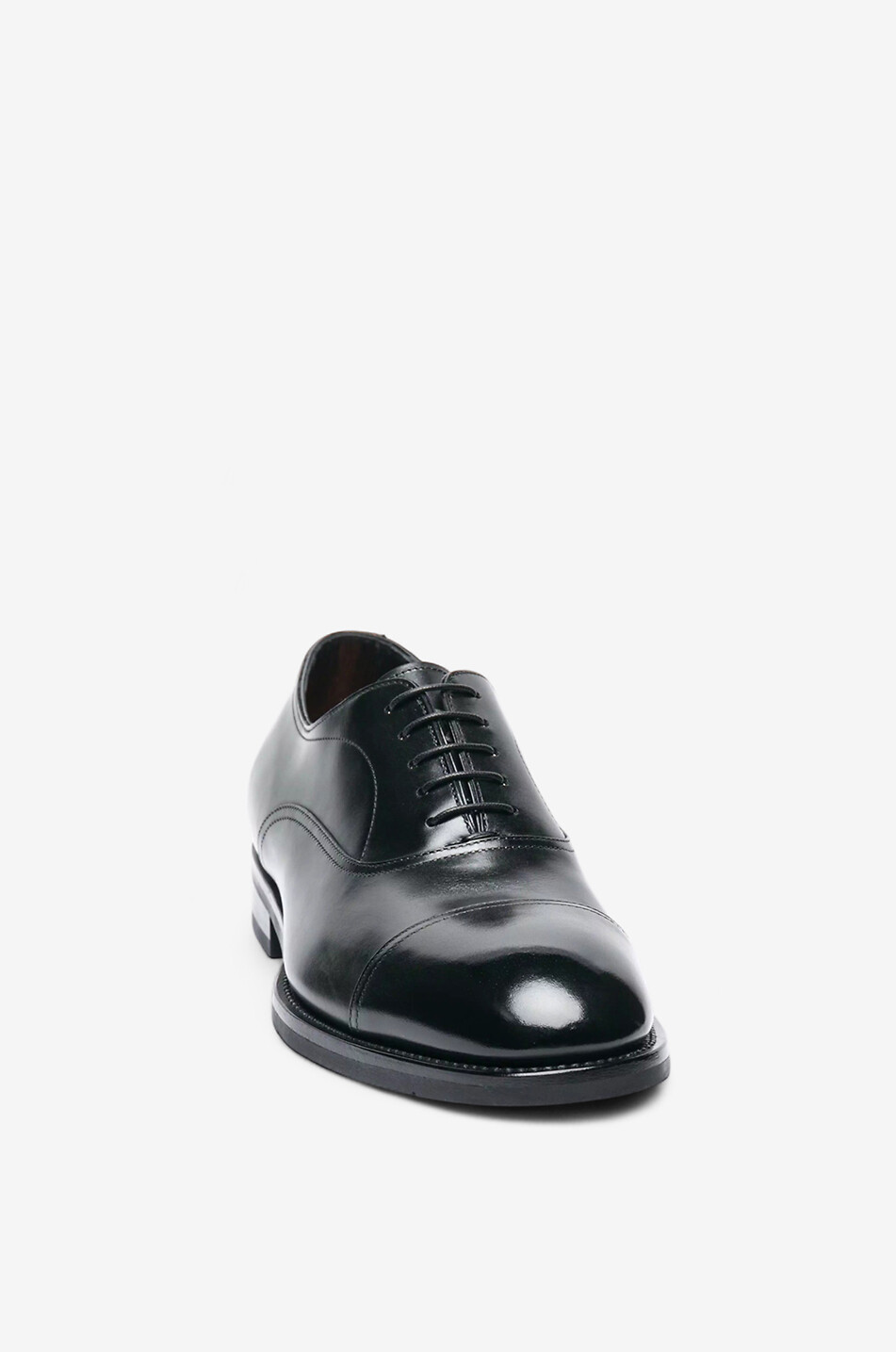SANTONI Chaussures oxford à lacets en cuir brillant Homme NOIR 5