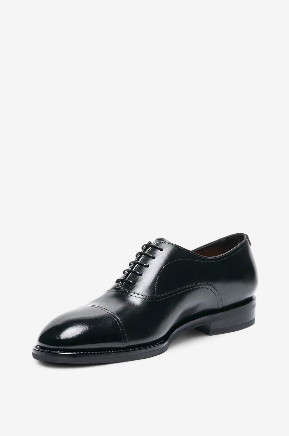 SANTONI Chaussures oxford à lacets en cuir brillant Homme NOIR 6