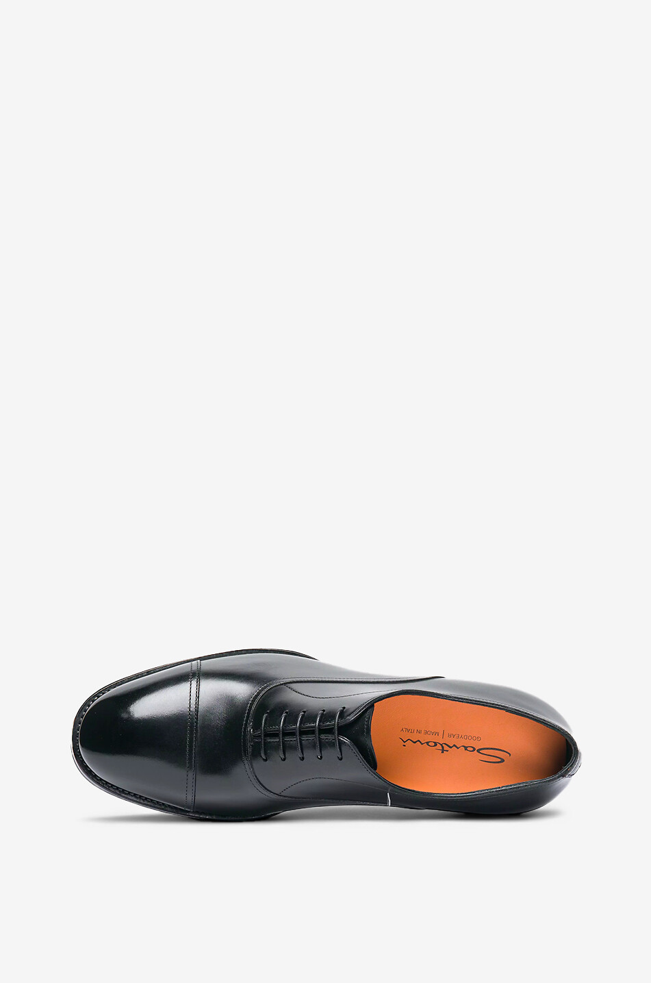 SANTONI Chaussures oxford à lacets en cuir brillant Homme NOIR 7