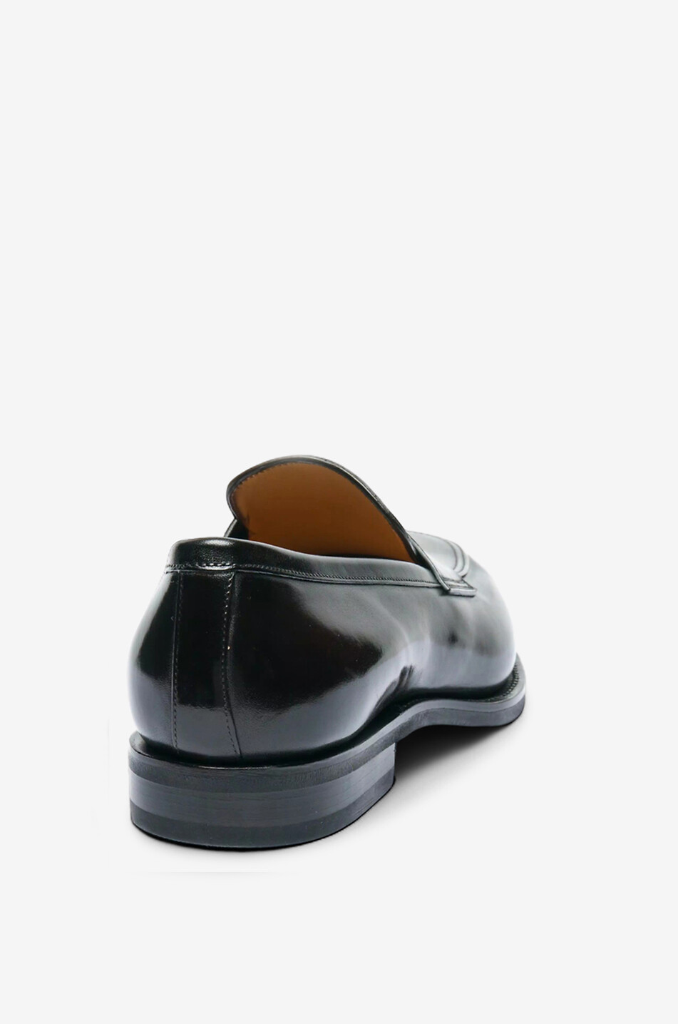 SANTONI Glossy calfskin loafers Men DARK BROWN 6