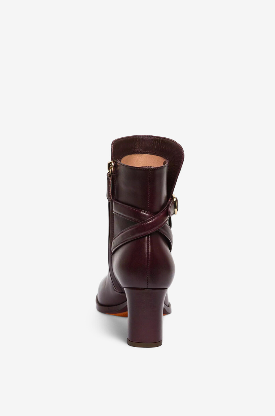 SANTONI Stiefeletten mit Blockabsatz aus Glattleder Andy 65 Damen DUNKELROT 3