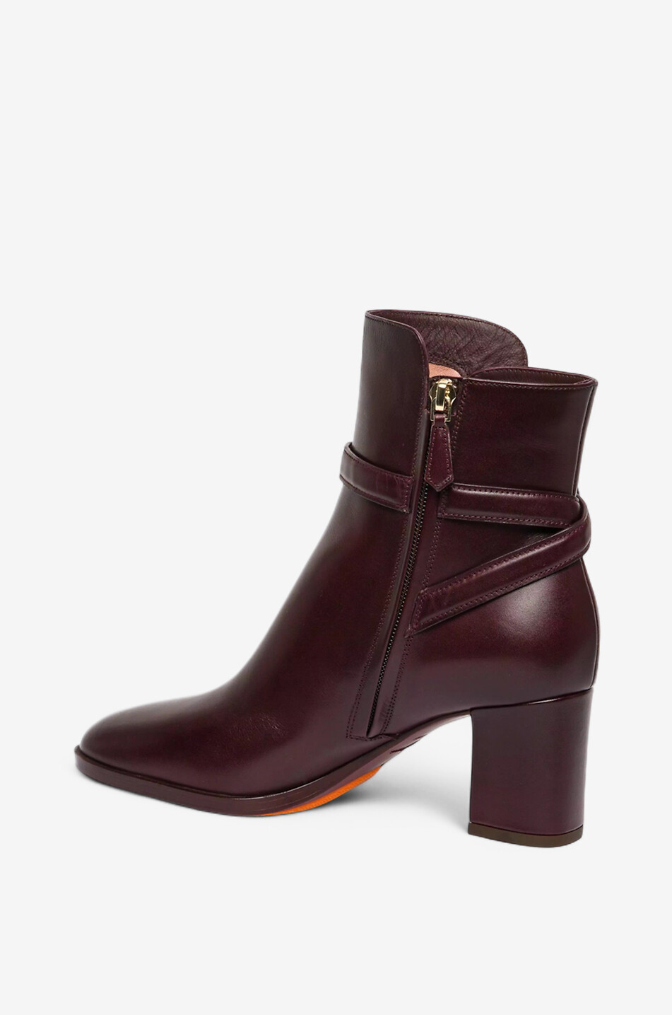 SANTONI Stiefeletten mit Blockabsatz aus Glattleder Andy 65 Damen DUNKELROT 4