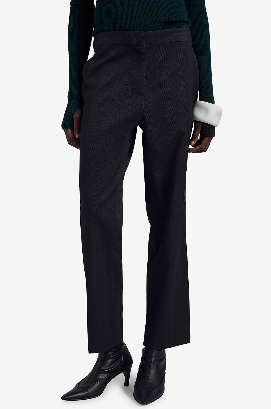 THE FRANKIE SHOP Jet blended viscose straight-leg cigarette trousers Women BLACK 3
