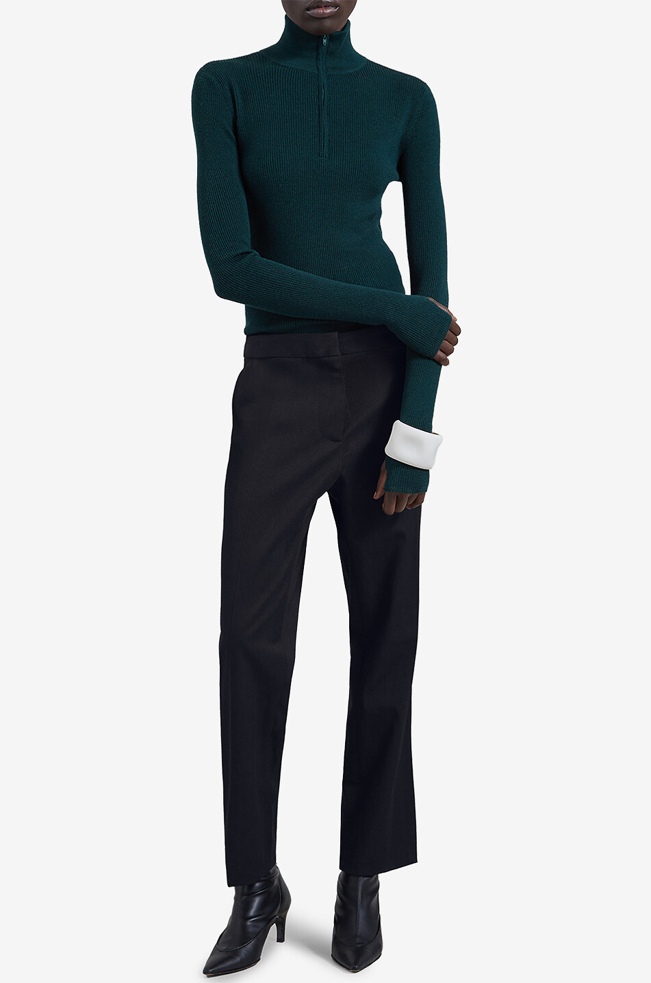 THE FRANKIE SHOP Jet blended viscose straight-leg cigarette trousers Women BLACK 2