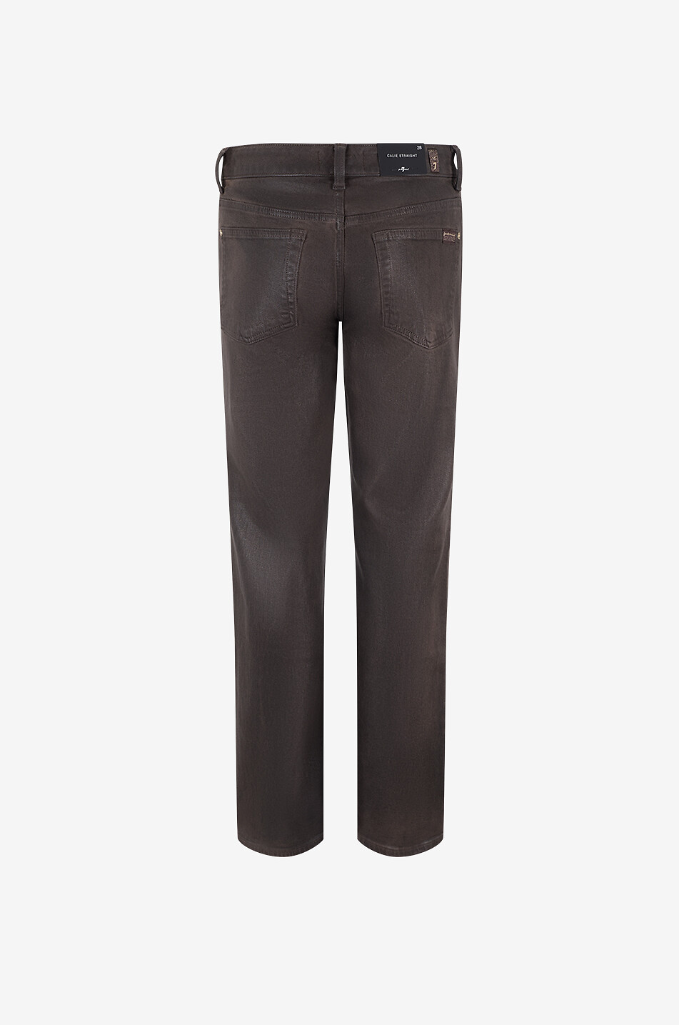 7 FOR ALL MANKIND Gerade Jeans aus beschichtetem Denim Calie Damen DUNKELBRAUN 2