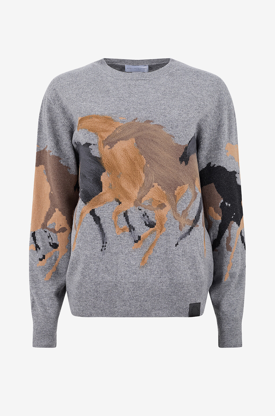 Jacquard-Pullover mit Rundhalsausschnitt aus Schurwolle