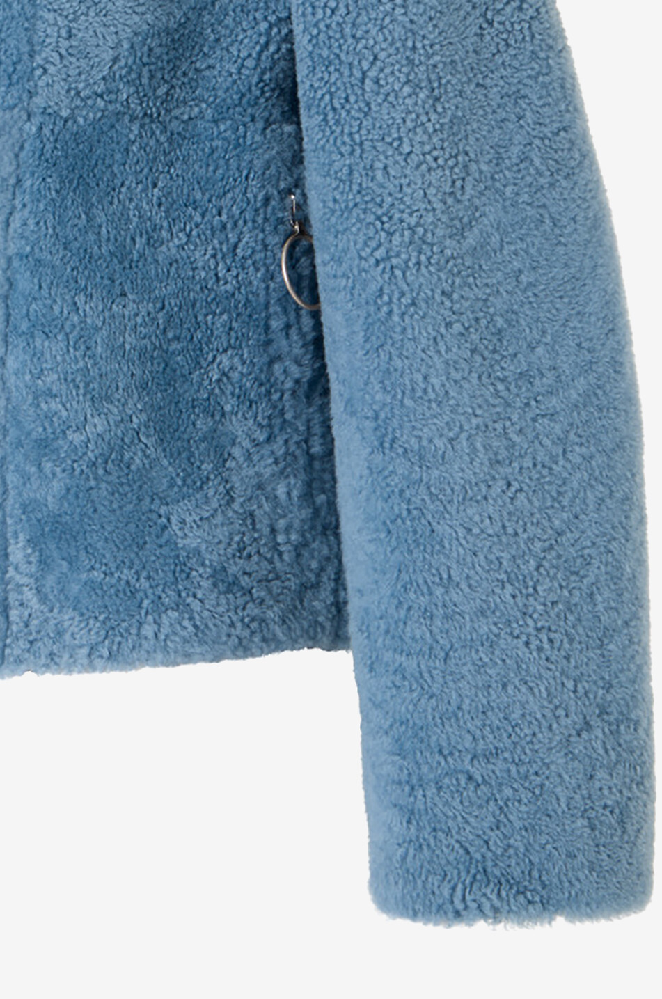 AKRIS PUNTO Reversible shearling short coat with funnel neck Women LIGHT BLUE 5