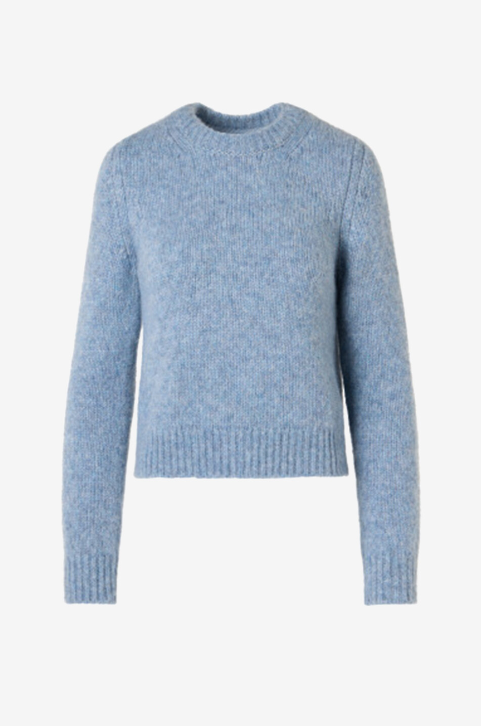 Alpaga mixed-knit round-neck pullover