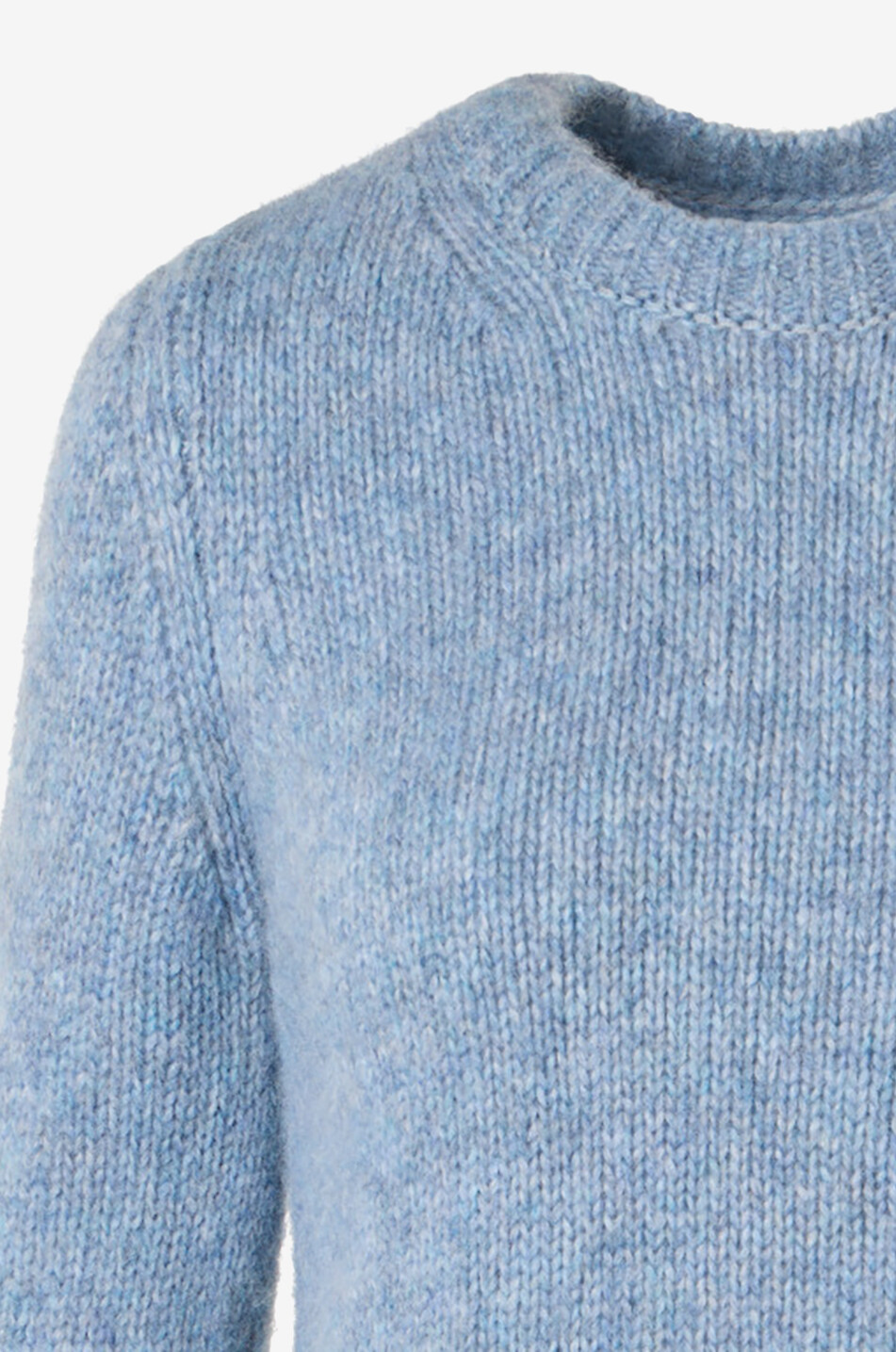 AKRIS PUNTO Alpaga mixed-knit round-neck pullover Women LIGHT BLUE 9