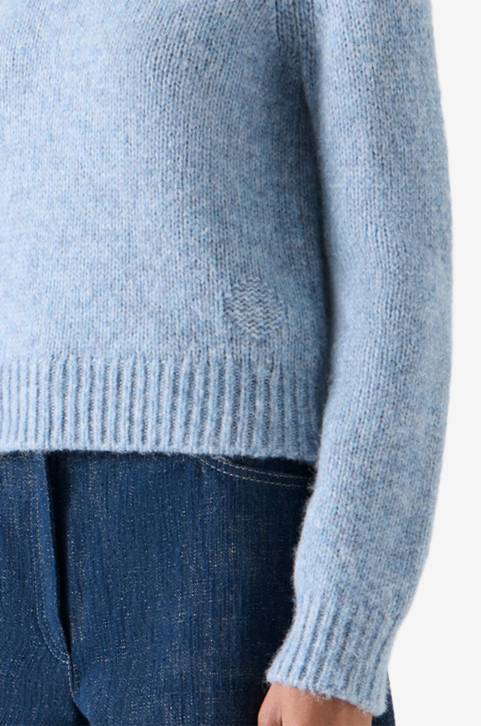 AKRIS PUNTO Alpaga mixed-knit round-neck pullover Women LIGHT BLUE 5