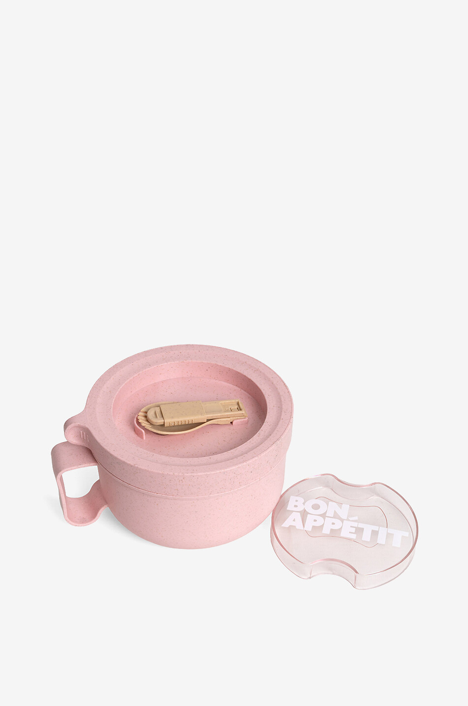 Bol repas rond avec couverts en fibre de blé - 850 ml