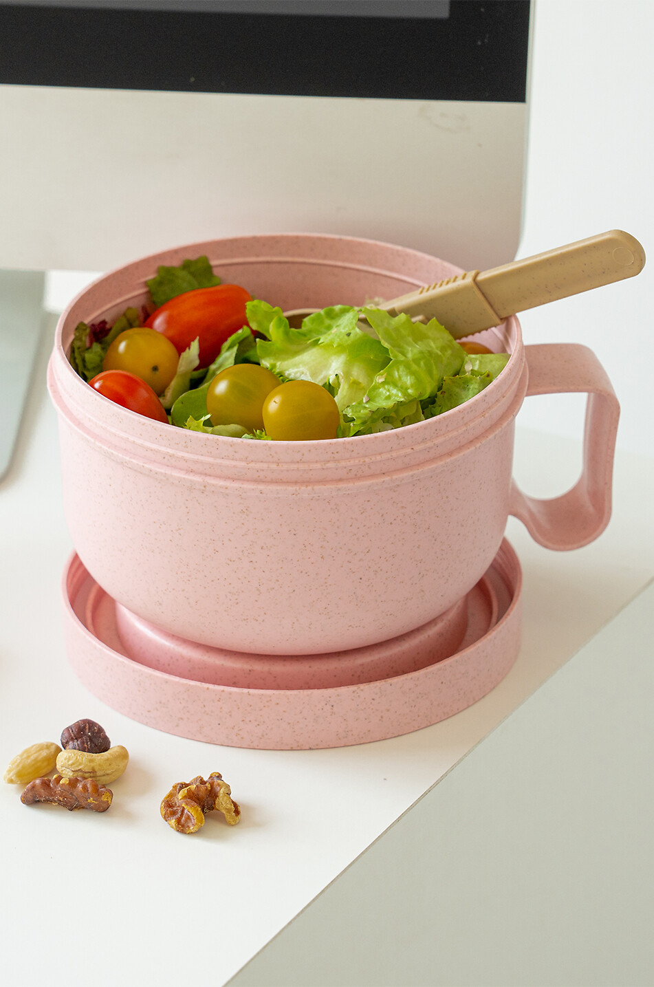 HELIO FERRETTI Bol repas rond avec couverts en fibre de blé - 850 ml Maison ROSE 3