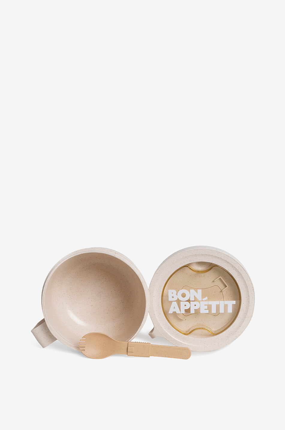 HELIO FERRETTI Boîte repas ronde avec couvercle et couverts intégrés Maison BEIGE 1